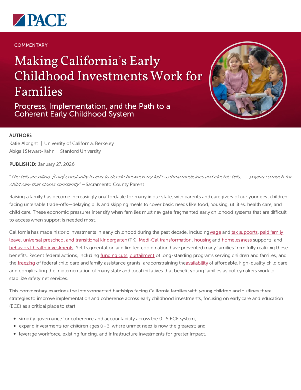 Making California’s Early Childhood Investments Work for Families PDF