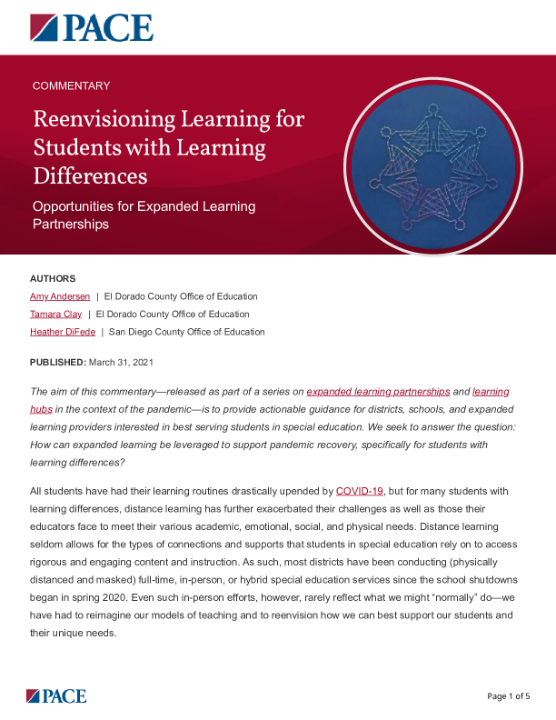 Reenvisioning Learning for Students with Learning Differences PDF