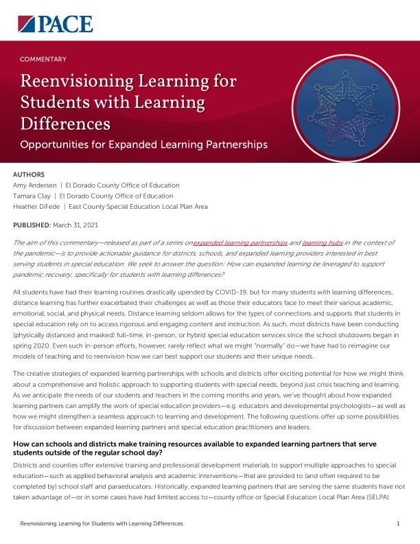 Reenvisioning Learning for Students with Learning Differences PDF