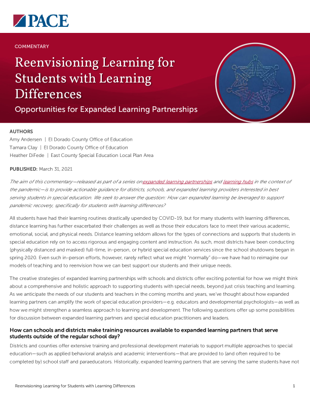 Reenvisioning Learning for Students with Learning Differences PDF