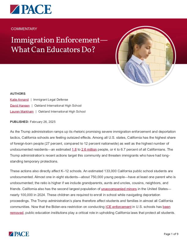 Immigration Enforcement—What Can Educators Do? PDF