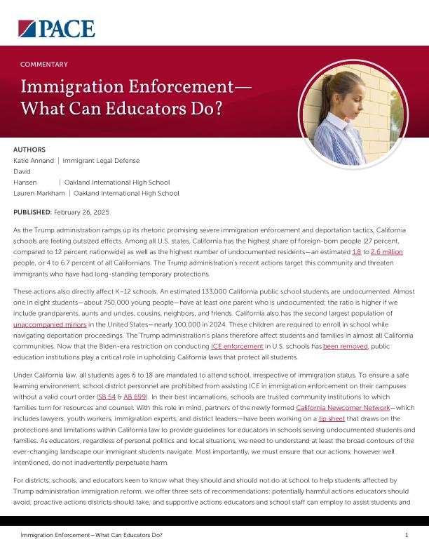 Immigration Enforcement—What Can Educators Do? PDF