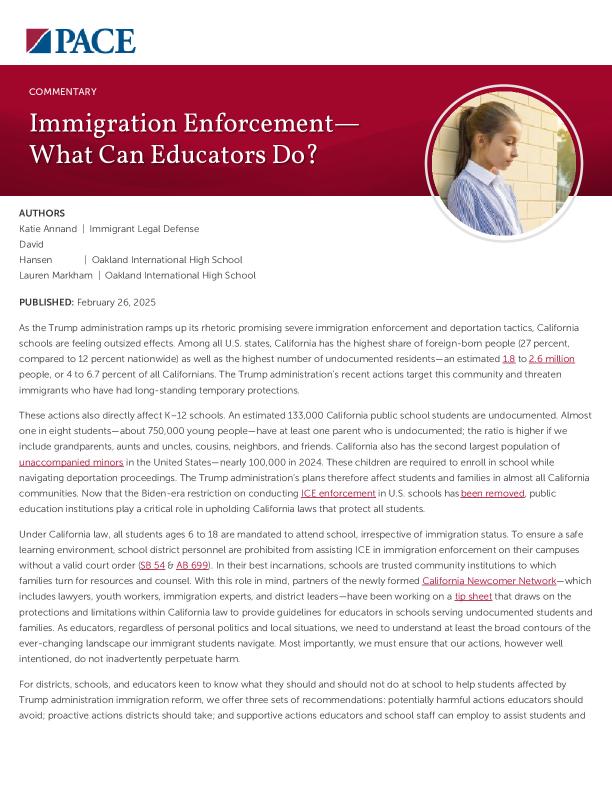 Immigration Enforcement—What Can Educators Do? PDF