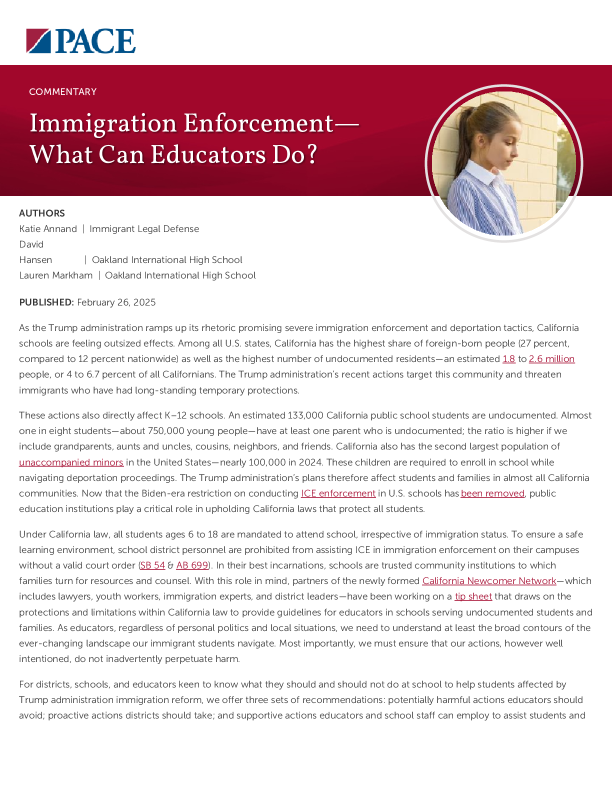 Immigration Enforcement—What Can Educators Do? PDF
