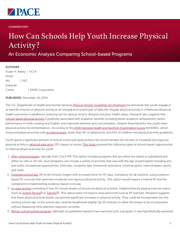 How Can Schools Help Youth Increase Physical Activity? PDF