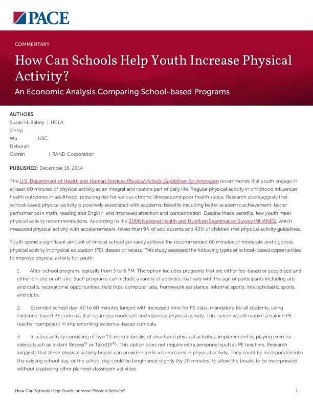 How Can Schools Help Youth Increase Physical Activity? PDF