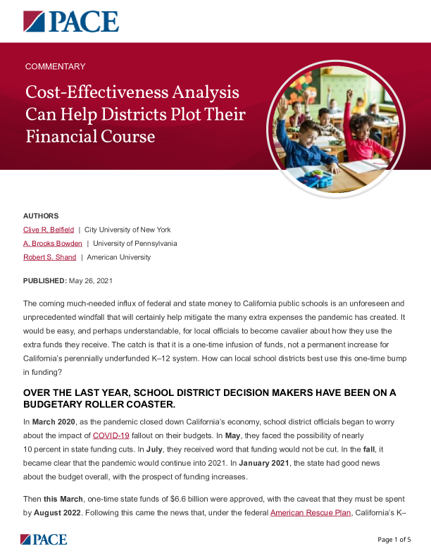 Cost-Effectiveness Analysis Can Help Districts Plot Their Financial Course PDF
