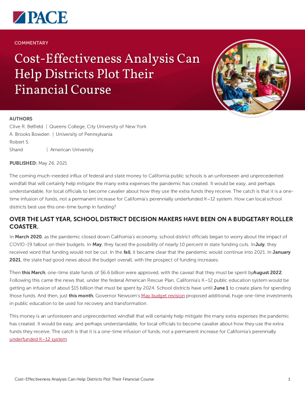 Cost-Effectiveness Analysis Can Help Districts Plot Their Financial Course PDF