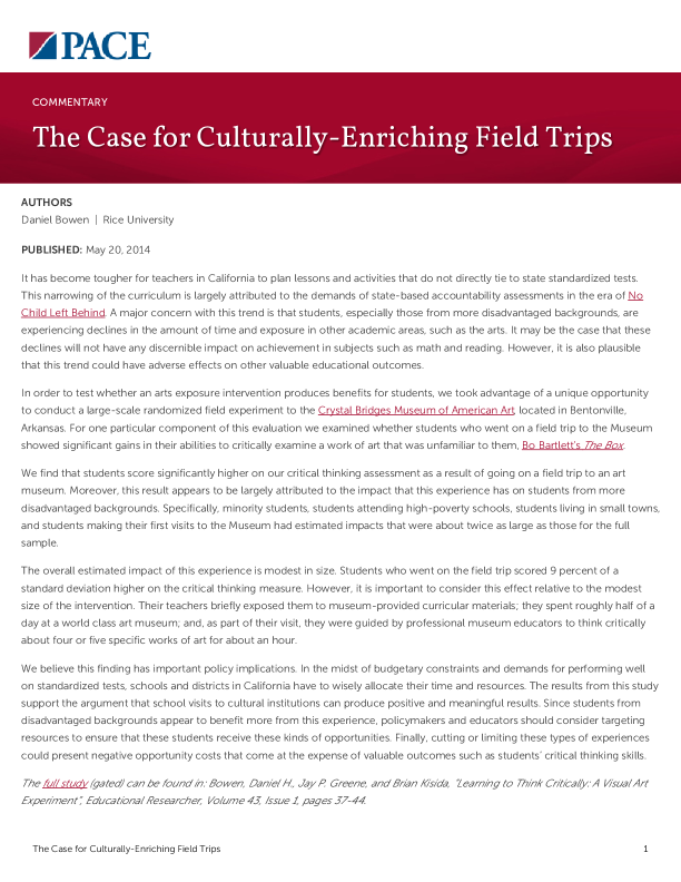 The Case for Culturally-Enriching Field Trips PDF