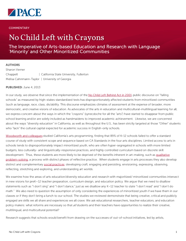 No Child Left with Crayons PDF