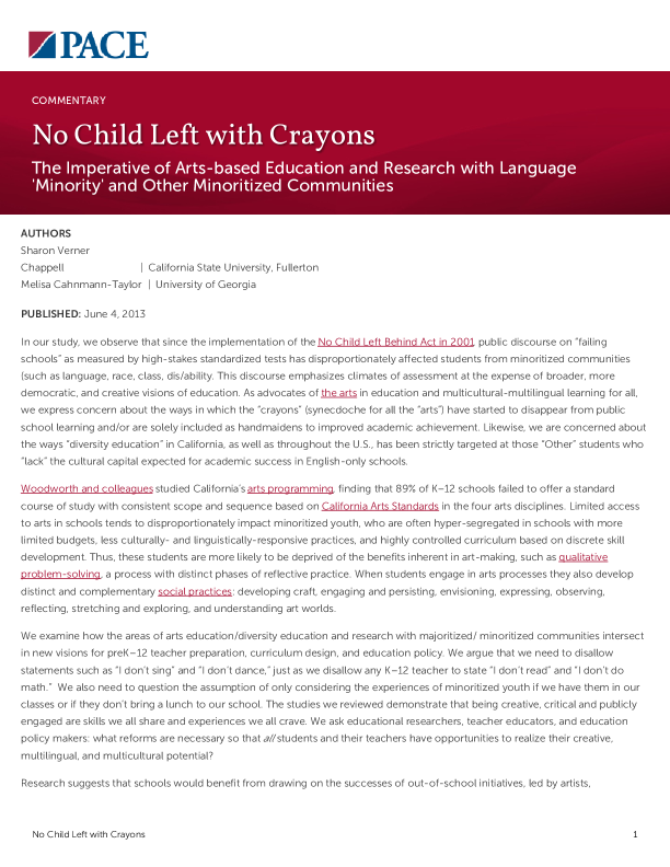 No Child Left with Crayons PDF