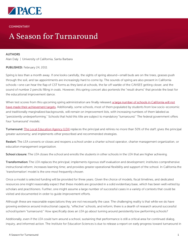 A Season for Turnaround  PDF