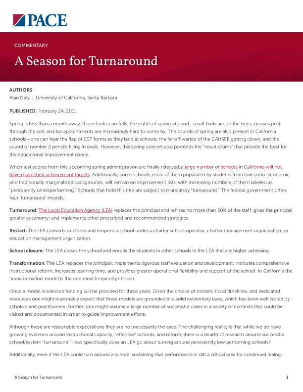 A Season for Turnaround  PDF