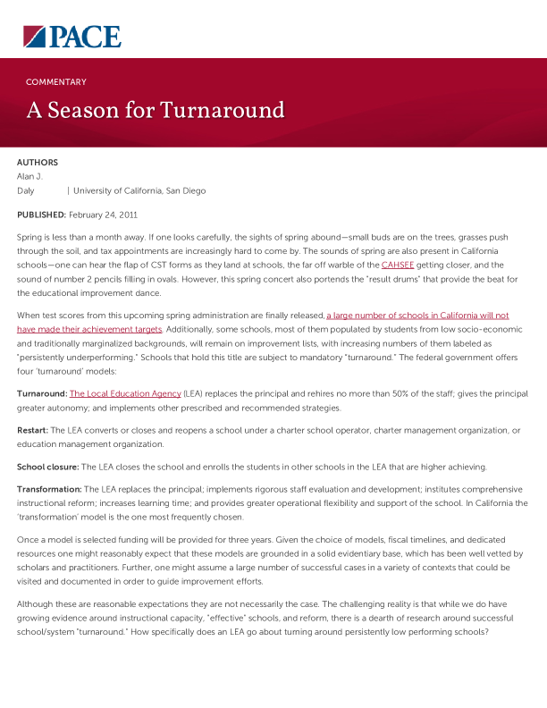 A Season for Turnaround  PDF