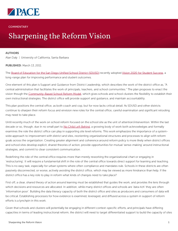Sharpening the Reform Vision PDF