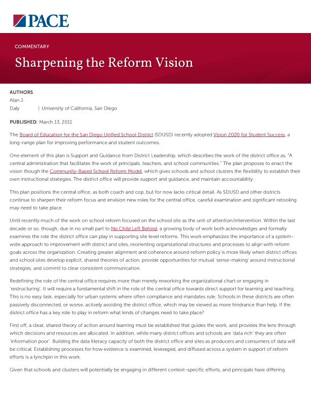 Sharpening the Reform Vision PDF