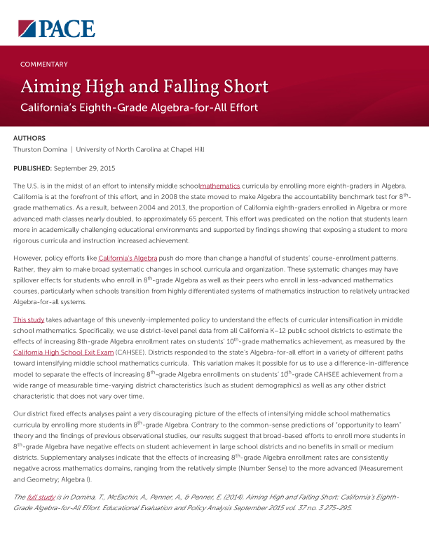 Aiming High and Falling Short PDF