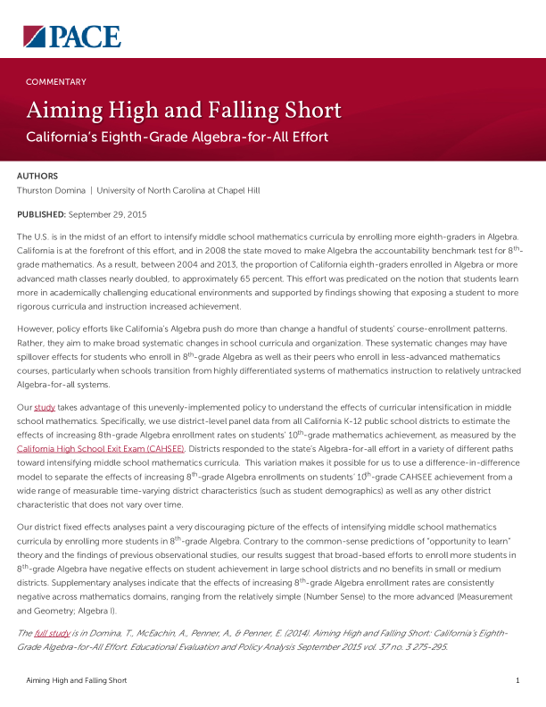 Aiming High and Falling Short PDF