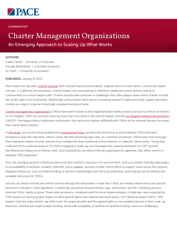 Charter Management Organizations PDF