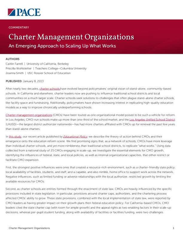 Charter Management Organizations PDF