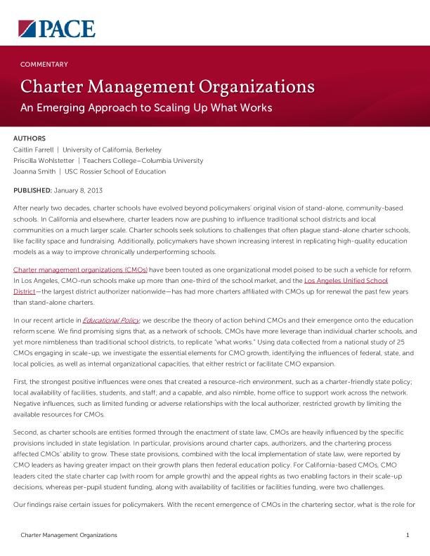 Charter Management Organizations PDF