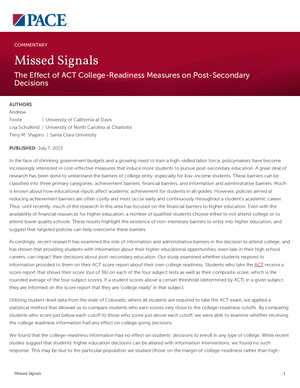 Missed Signals PDF