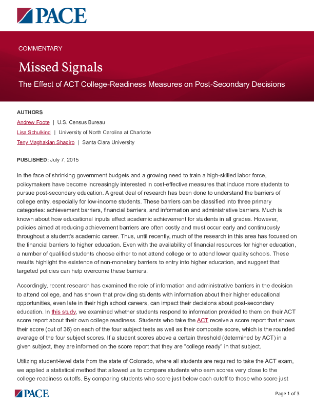 Missed Signals PDF