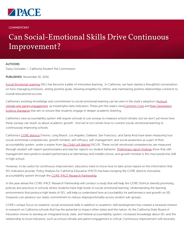 Can Social-Emotional Skills Drive Continuous Improvement? PDF