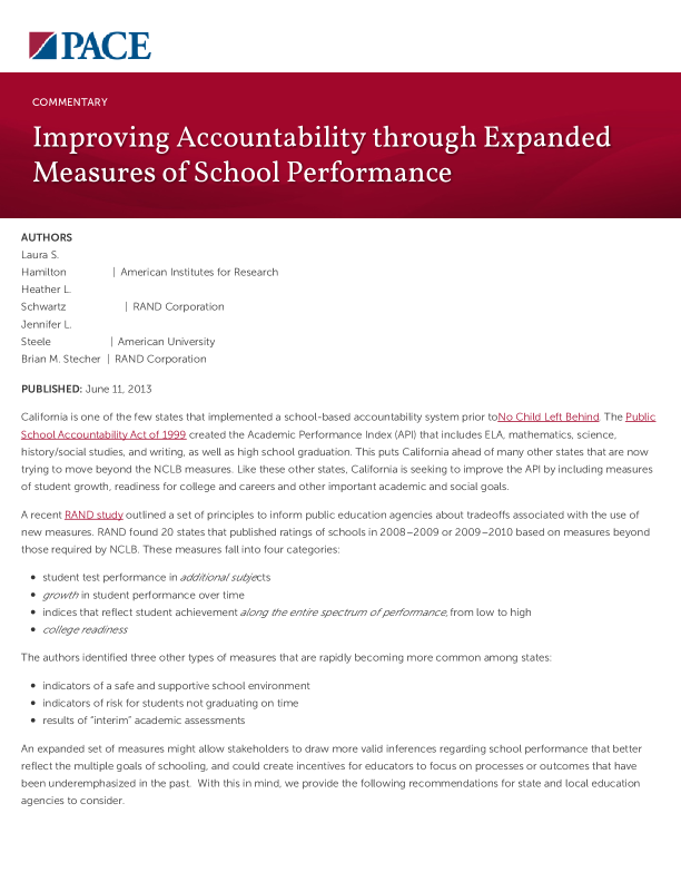 Improving Accountability through Expanded Measures of School Performance PDF