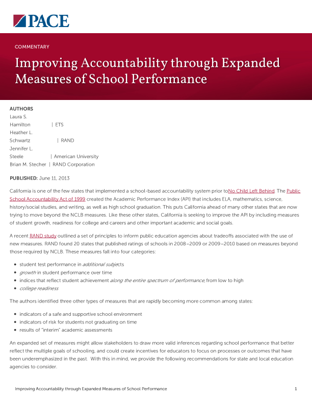 Improving Accountability through Expanded Measures of School Performance PDF
