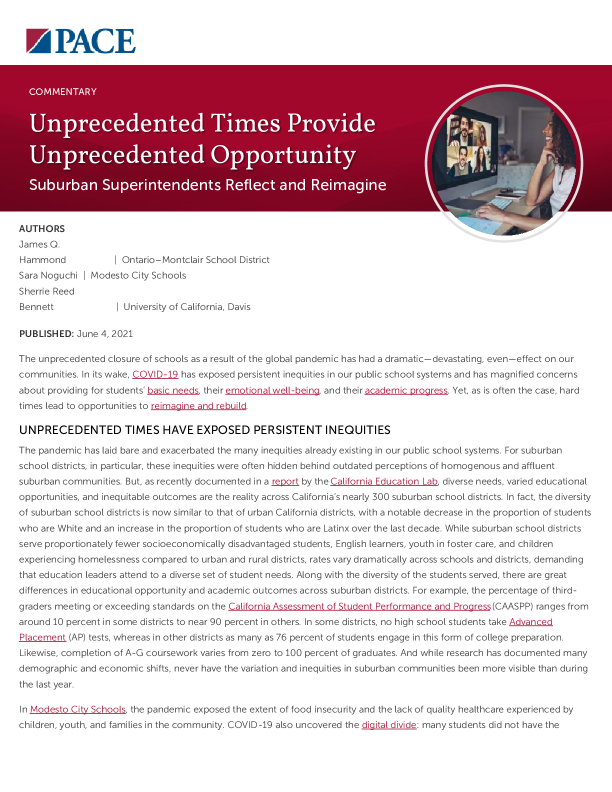 Unprecedented Times Provide Unprecedented Opportunity PDF