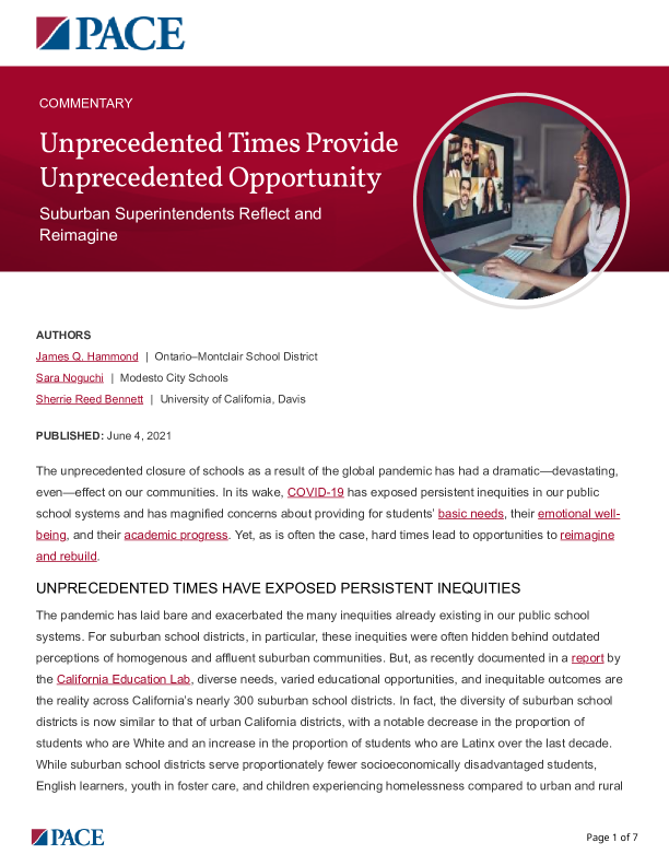 Unprecedented Times Provide Unprecedented Opportunity PDF