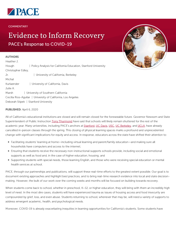 Evidence to Inform Recovery PDF