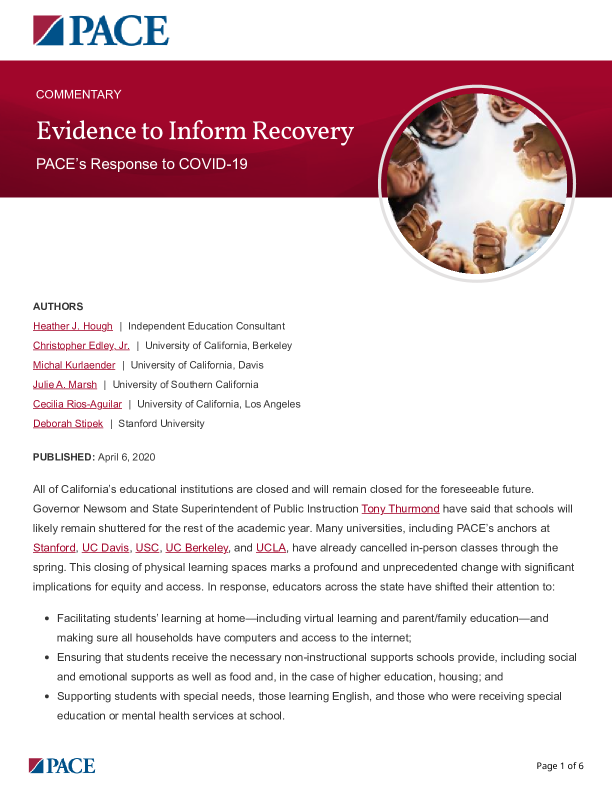 Evidence to Inform Recovery PDF
