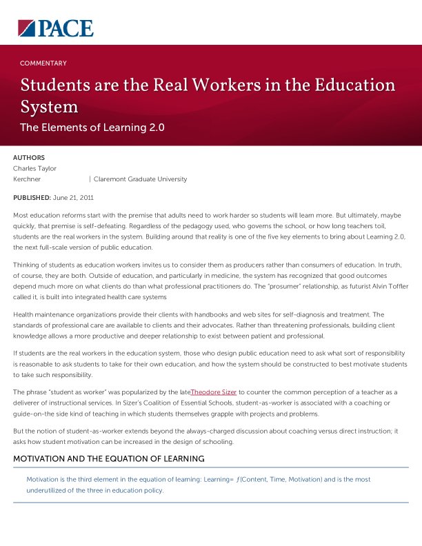 Students are the Real Workers in the Education System PDF