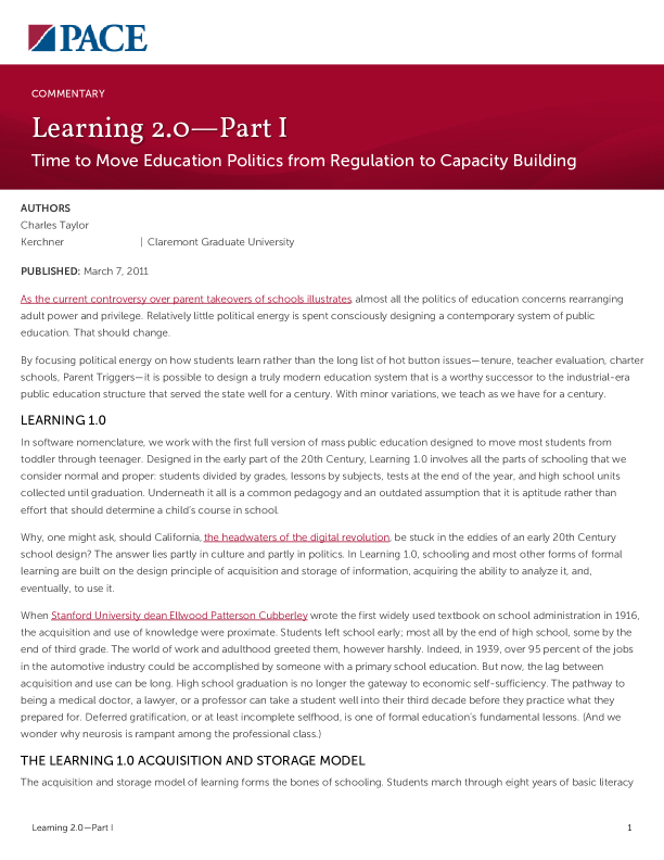 Learning 2.0—Part I PDF