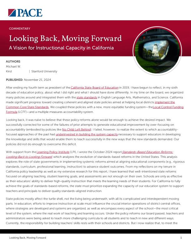 Looking Back, Moving Forward PDF