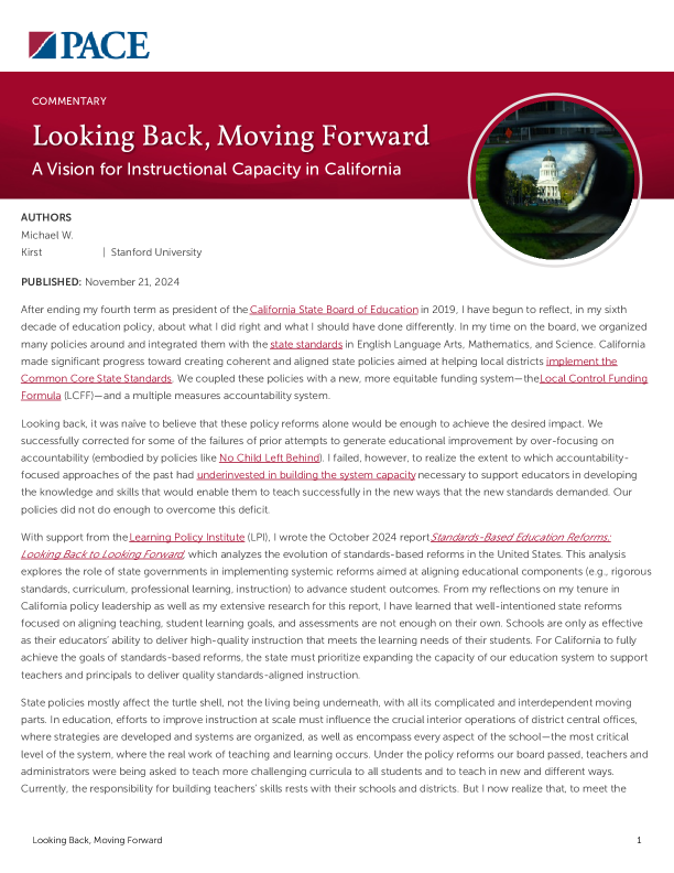 Looking Back, Moving Forward PDF