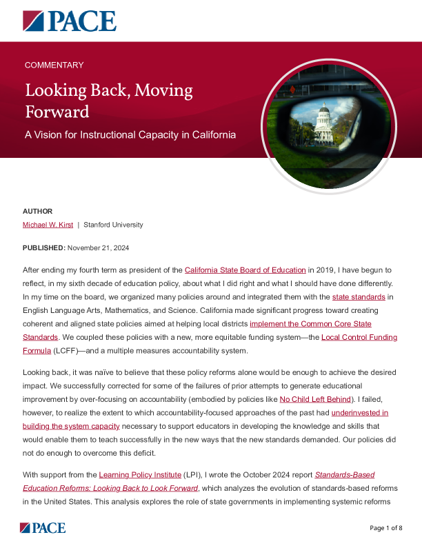 Looking Back, Moving Forward PDF