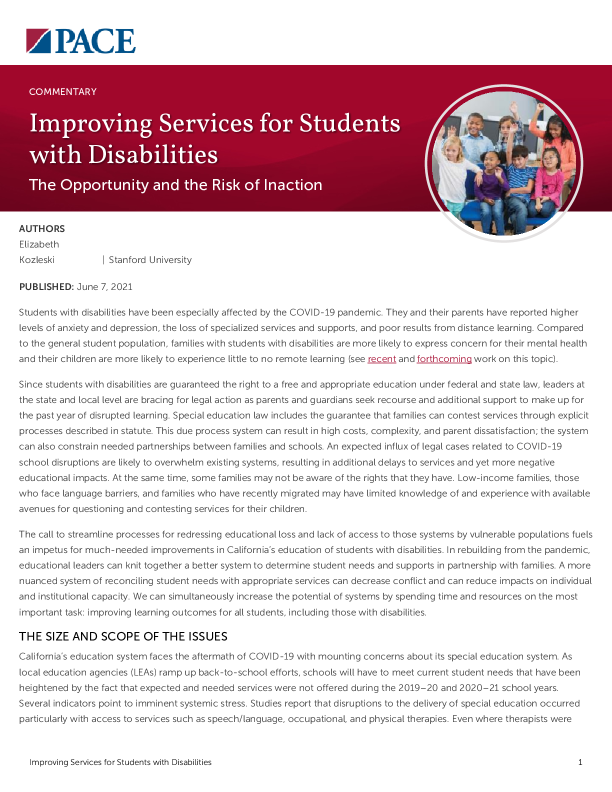 Improving Services for Students with Disabilities PDF