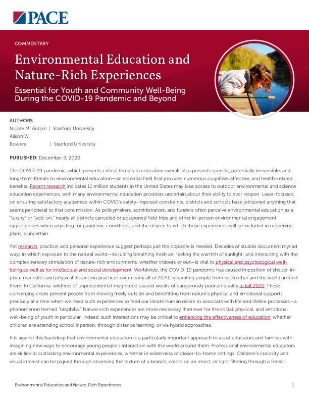Environmental Education and Nature-Rich Experiences PDF