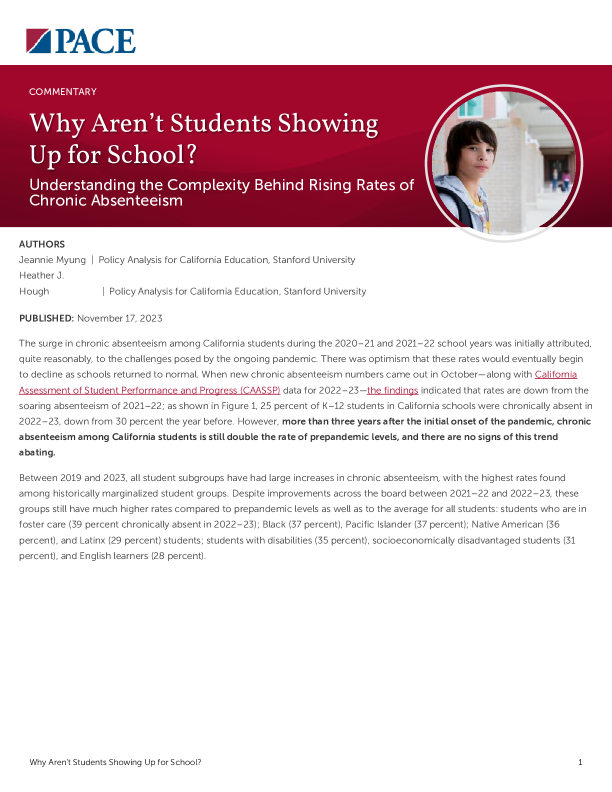 Why Aren’t Students Showing Up for School? PDF