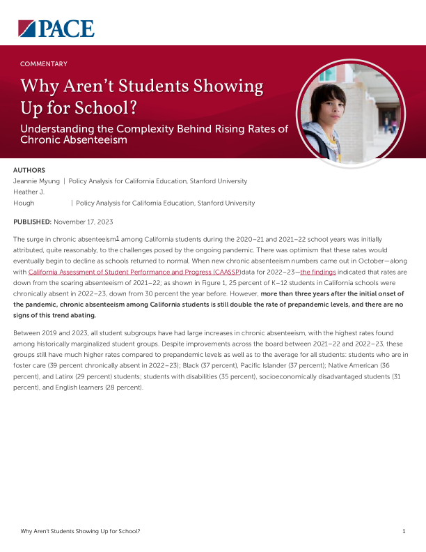 Why Aren’t Students Showing Up for School? PDF
