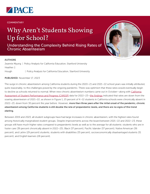 Why Aren’t Students Showing Up for School? PDF