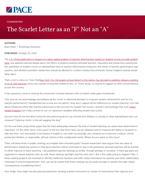 The Scarlet Letter as an "F" Not an "A" PDF