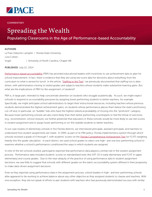 Spreading the Wealth PDF