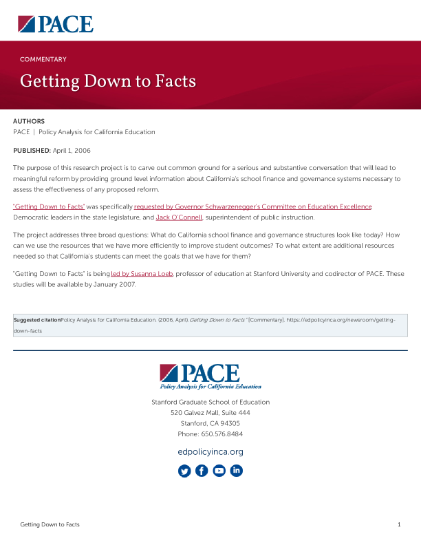 Getting Down to Facts PDF