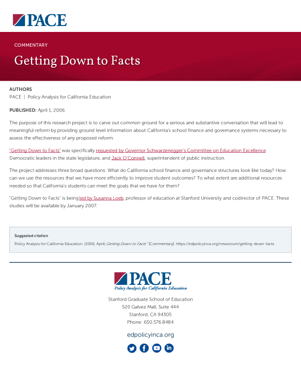 Getting Down to Facts PDF