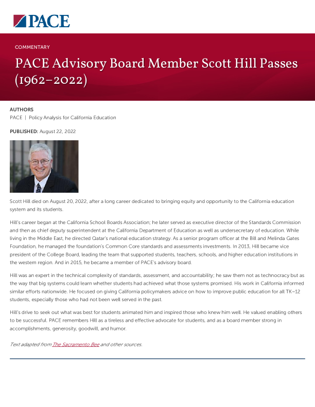 PACE Advisory Board Member Scott Hill Passes (1962–2022) PDF
