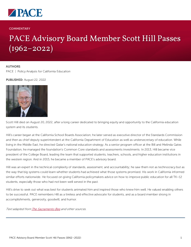 PACE Advisory Board Member Scott Hill Passes (1962–2022) PDF